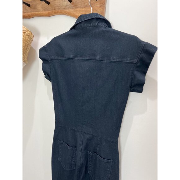 PYLO Disco Dolly Denim Jumpsuit Sz M Dark Wash - Picture 9 of 13